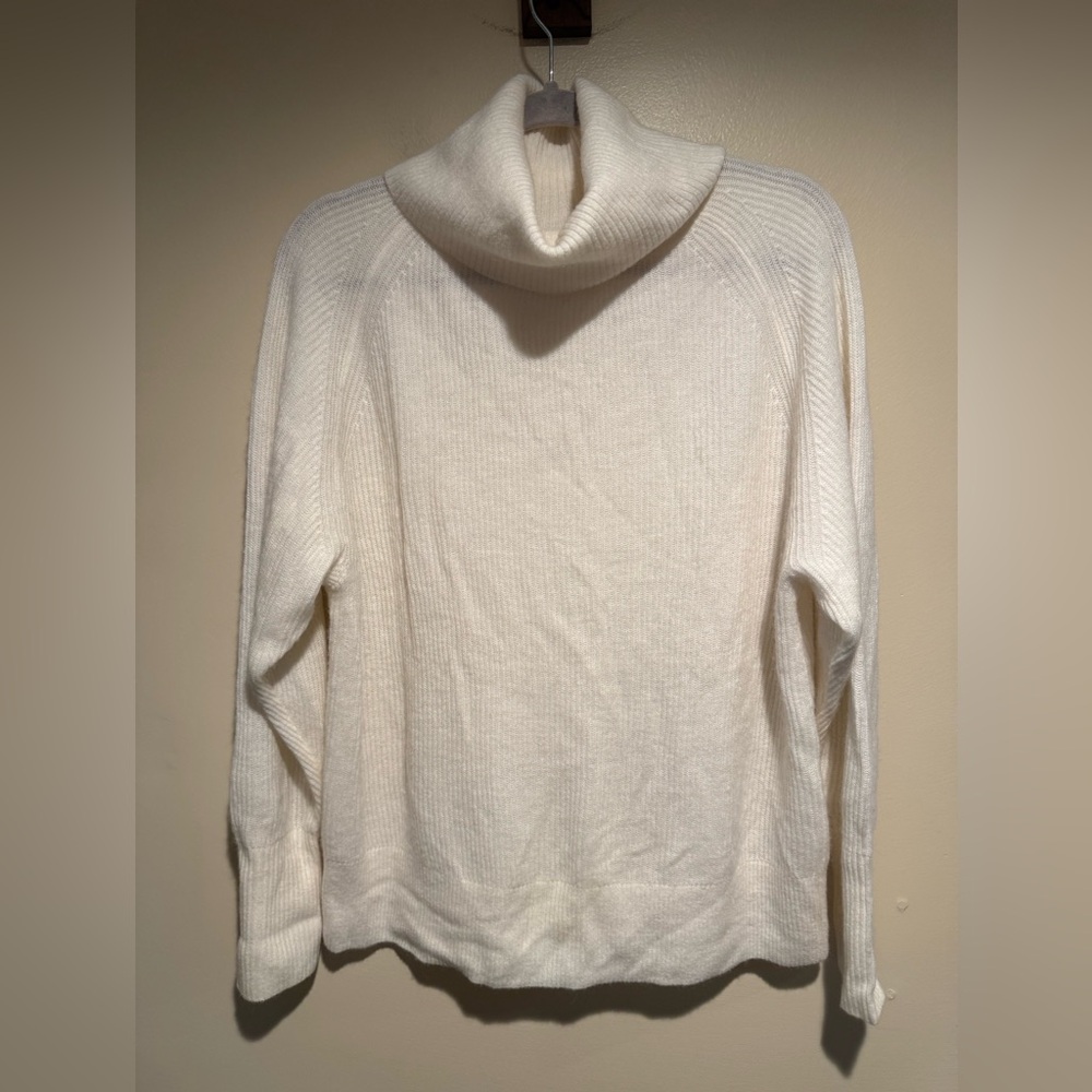Quince Ivory Baby Alpaca-Wool Blend Turtleneck Sweater Cozy Luxury Soft Size XL - Picture 5 of 10